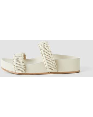 JOSEPH Isha Braided Leather Sandals - Natural