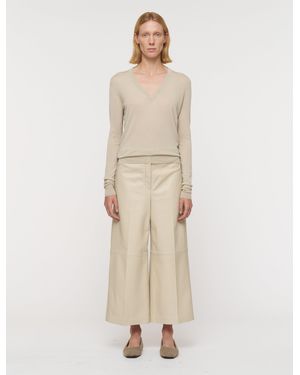 JOSEPH Cashair V Neck Jumper - Natural