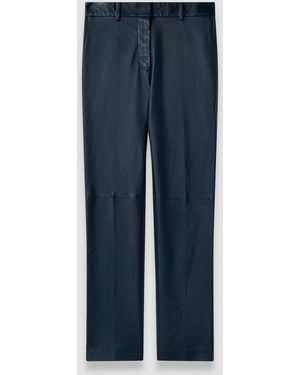 JOSEPH Coleman Long Leather Stretch Trousers - Blue