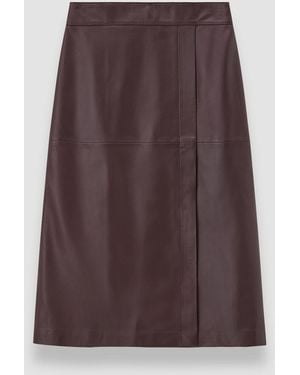 JOSEPH Sèvres Nappa Leather Skirt - Brown