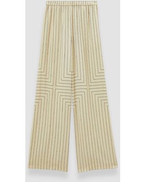 JOSEPH Hulin Geometric Print Silk Trousers - White