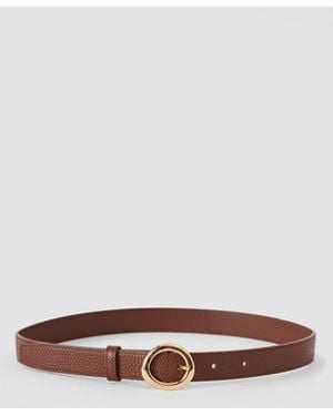 JOSEPH Rene Textured Leather Belt - White