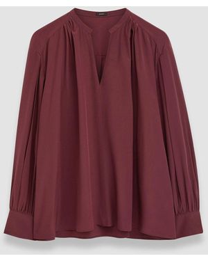 JOSEPH Silk Crepe De Chine Blondel Blouse - Red