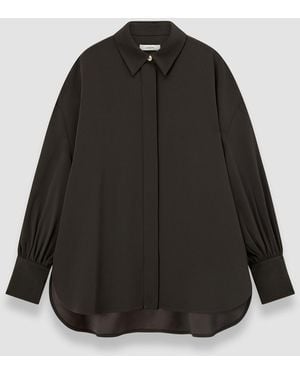 JOSEPH Camilia Satin Twill Blouse - Black