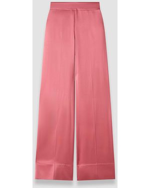 JOSEPH Dijon Silk Satin Trousers - Red