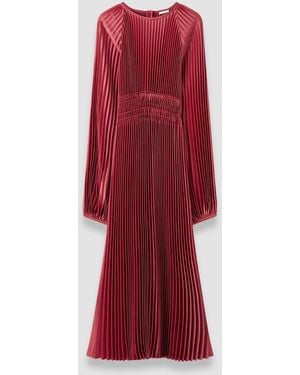 JOSEPH Ortiz Pleated Woven Dress - Red