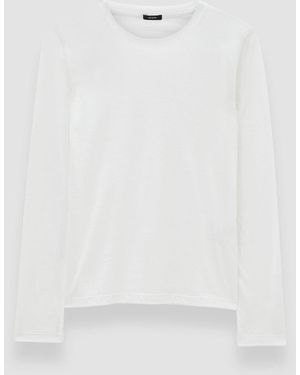 JOSEPH Cotton Silk Jersey Long Sleeve T-Shirt - White