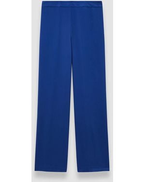 JOSEPH Sahel Silk Satin Trousers - Blue