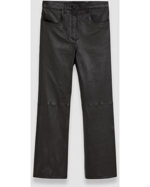 JOSEPH Leather Stretch Duke Trousers - Grey