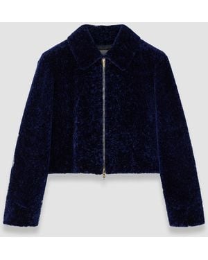 JOSEPH Liris Short Haired Shearling Jacket - Blue