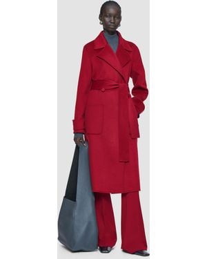 JOSEPH Arline Double Face Cashmere Coat - Red