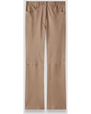 JOSEPH Duke Leather Stretch Trousers - Natural