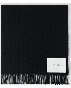 JOSEPH Flora Waffle Wool Scarf - Blue