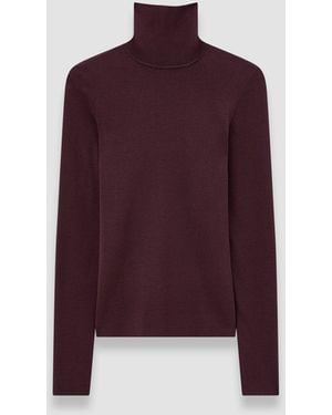 JOSEPH Silk Stretch High Neck Top - Purple