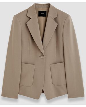JOSEPH Glenview Tailoring Wool Stretch Jacket - Natural