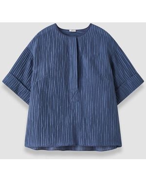JOSEPH Yani Fluid Crinkle Blouse - Blue