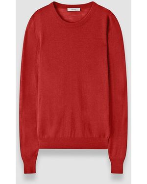 JOSEPH Pull Col Rond En Cashair - Rouge