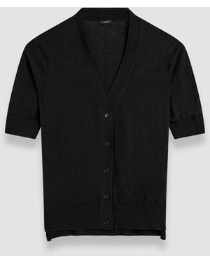 JOSEPH Superfine Cotton Silk Cardigan - Black