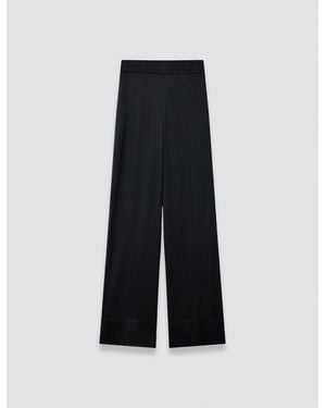 JOSEPH Dijon Silk Satin Trousers - Black