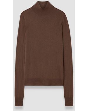 JOSEPH Cashair High Neck Jumper - Brown