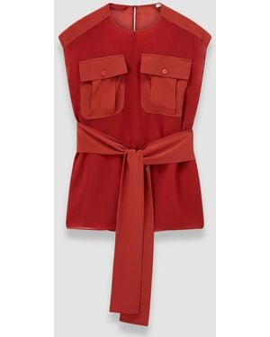 JOSEPH Kniza Silk Blend Blouse - Red