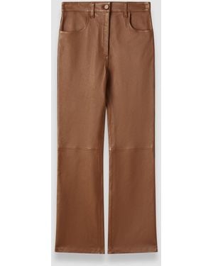 JOSEPH Duke Leather Stretch Trousers - Natural