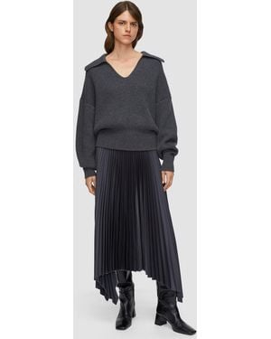 JOSEPH Ade Knit Weave Plissé Skirt - Blue