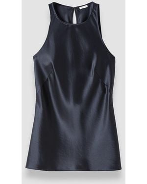 JOSEPH Ritz Double Satin Top - Blue