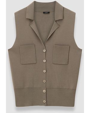 JOSEPH Milano Knit Stretch Vest - Brown