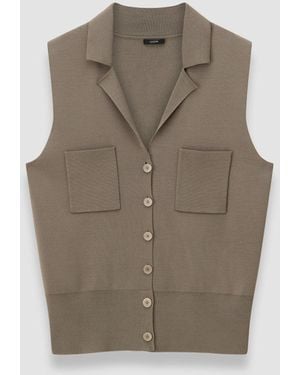 JOSEPH Gilet En Maille Milano Stretch - Marron