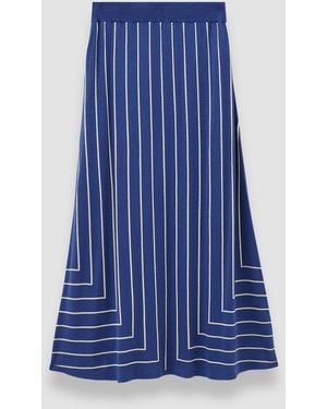 JOSEPH Geometric Jacquard Silk Blend Skirt - Blue