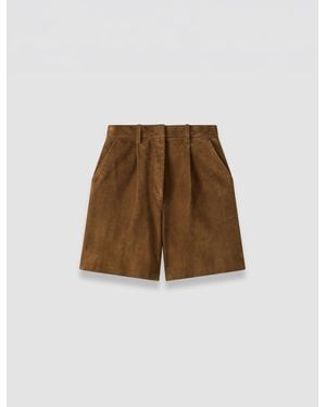 JOSEPH Suze Light Suede Shorts - Natural