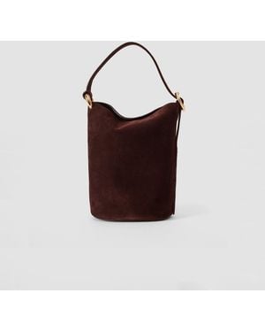 JOSEPH Mini Bucket Suede Bag - Brown