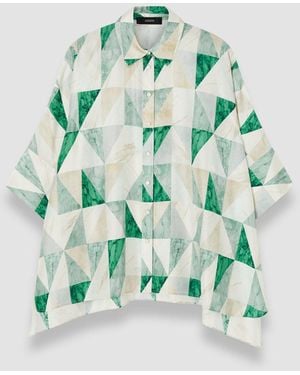 JOSEPH Arcole Marble Print Silk Shirt - Multicolour