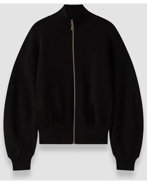 JOSEPH Sable Milano Knit Bomber Jacket - Black