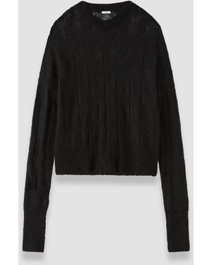 JOSEPH Pull Delfina En Voile Mohair Soie - Noir