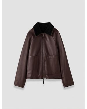 JOSEPH Kyro Reversible Soft Shearling Jacket - Red