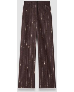 JOSEPH Isotta Slub Wool Trousers - Brown