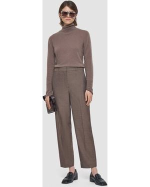 JOSEPH Trina Light Wool Tailoring Trousers - Brown