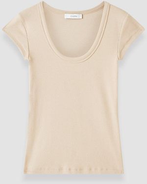 JOSEPH Saba Cotton Rib Top - Natural