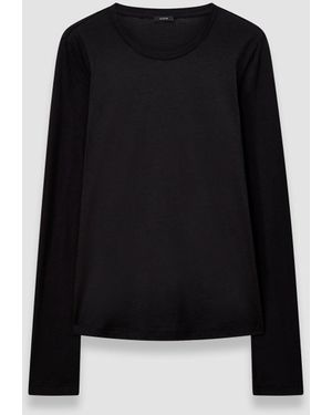 JOSEPH Cotton Silk Jersey Long Sleeve T-Shirt - Blue