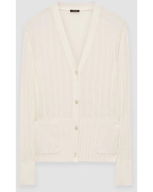 JOSEPH Crisp Rayon Knitted Cardigan - White