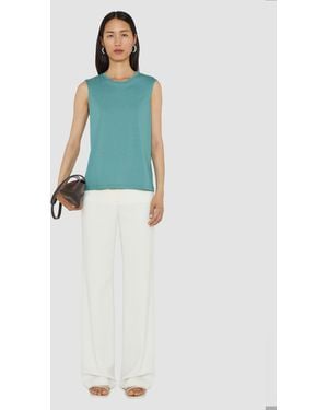 JOSEPH Cotton Silk Jersey Tank Top - Blue