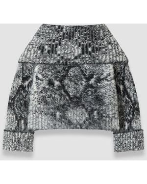 JOSEPH Beeley Fluffy Alpaca Snake Jumper - Blue