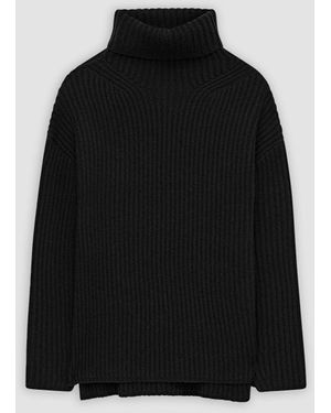 JOSEPH Cardigan Stitch High Neck Jumper - Black