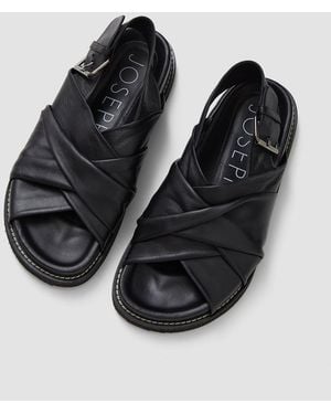 JOSEPH Leather Jazzy Strap Sandals - Black