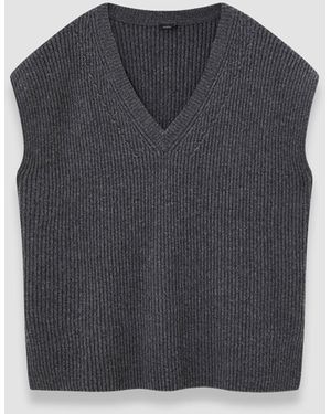 JOSEPH Light Cardigan Stitch Vest - Blue
