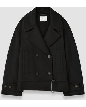JOSEPH Weston Double Face Cashmere Pea Coat - Black