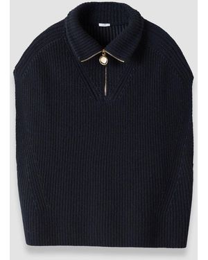 JOSEPH Raffet Fisherman Rib Cashmere Vest - Blue