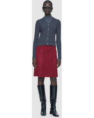 JOSEPH Merino Rib Knit Cardigan - Red